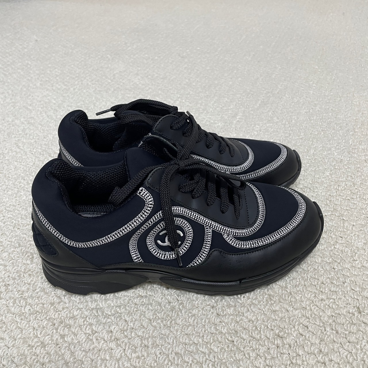 99新 Chanel/香奈儿 Chanel 黑色 运动鞋 98新 36.5码 A7039