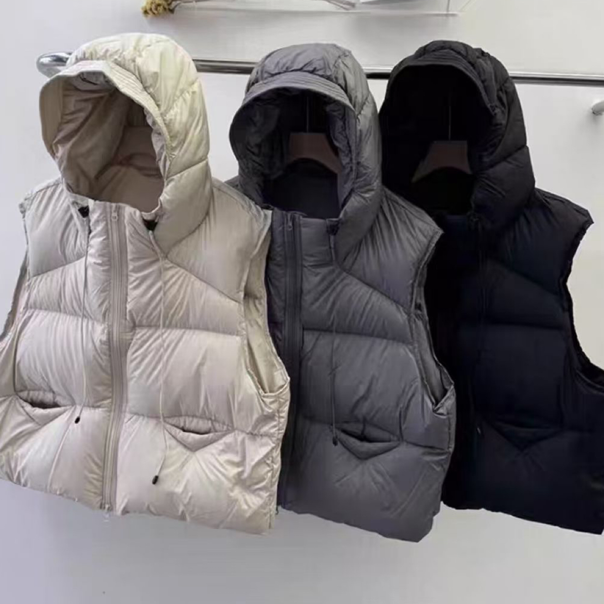 连帽冬季短款女马夹三色马甲968