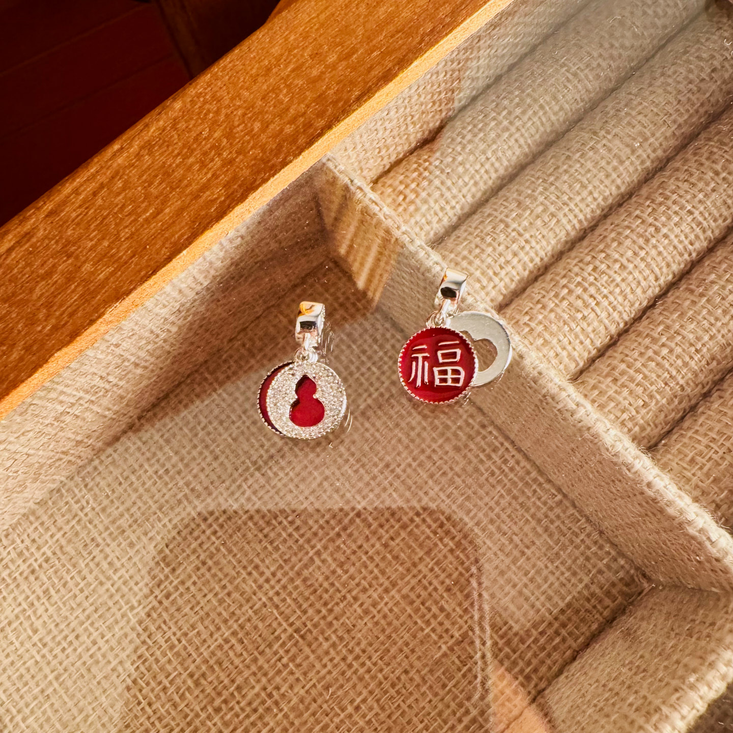 吊坠925银 葫芦吊坠银吊坠配件配饰diy自带隔珠