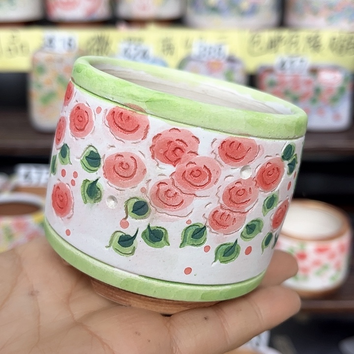 红陶手工制作多肉花盆