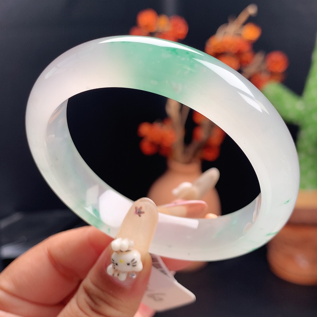 石英质玉未镶嵌镯子54 65