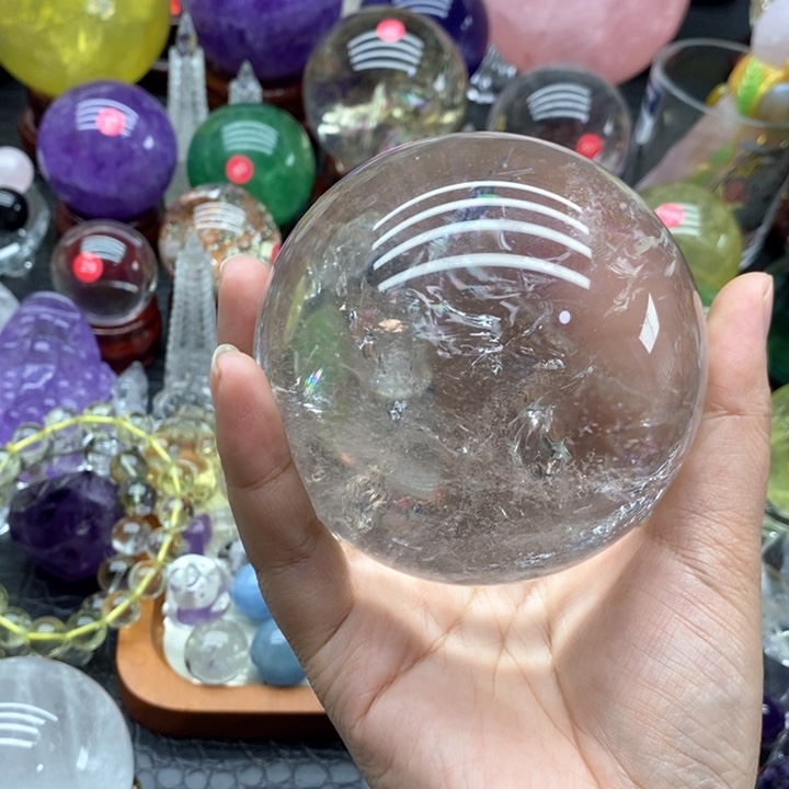 H***e石材天然白水晶球