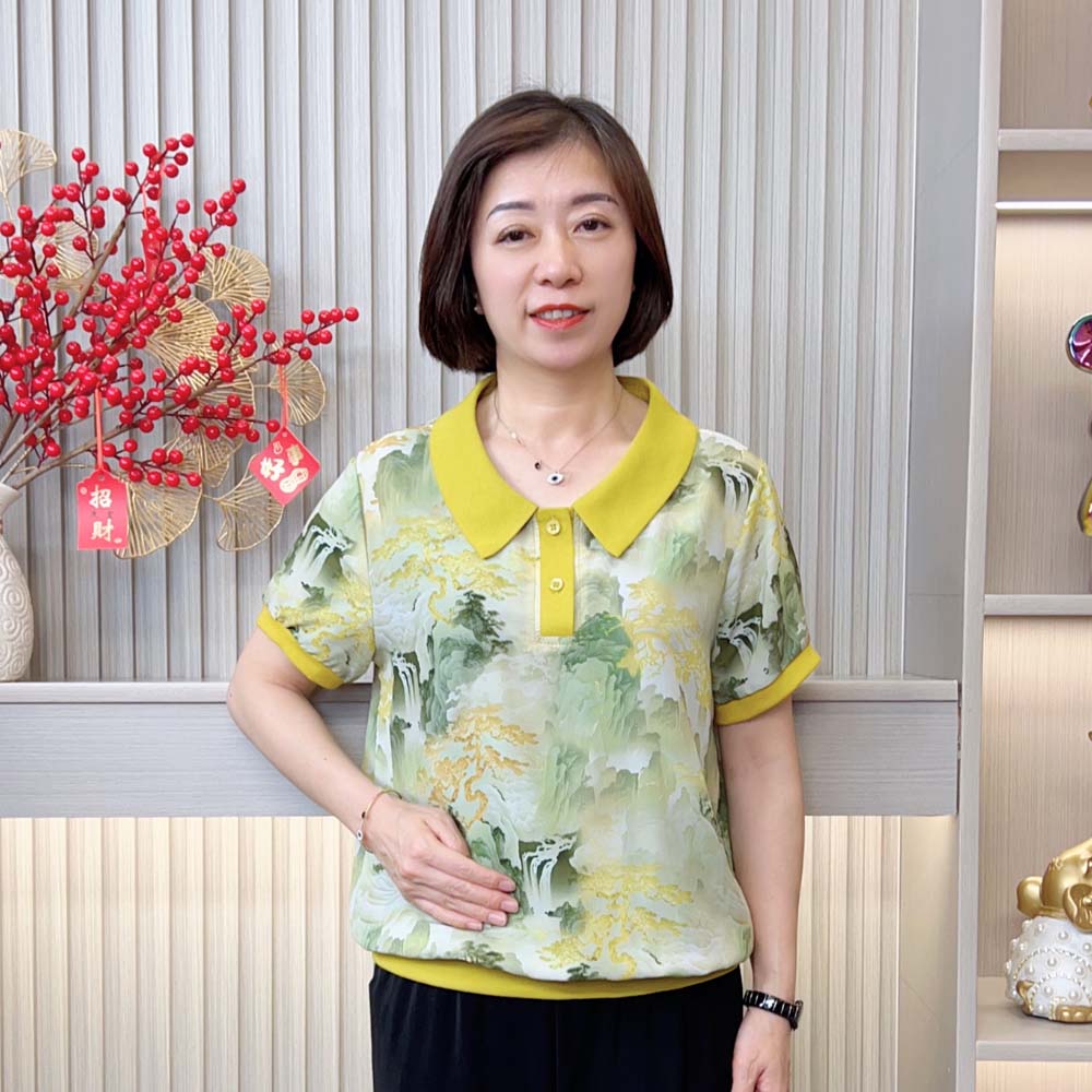 夏季新款时尚洋气减龄宽松大码显瘦气质印花中老年妈妈装短袖t恤