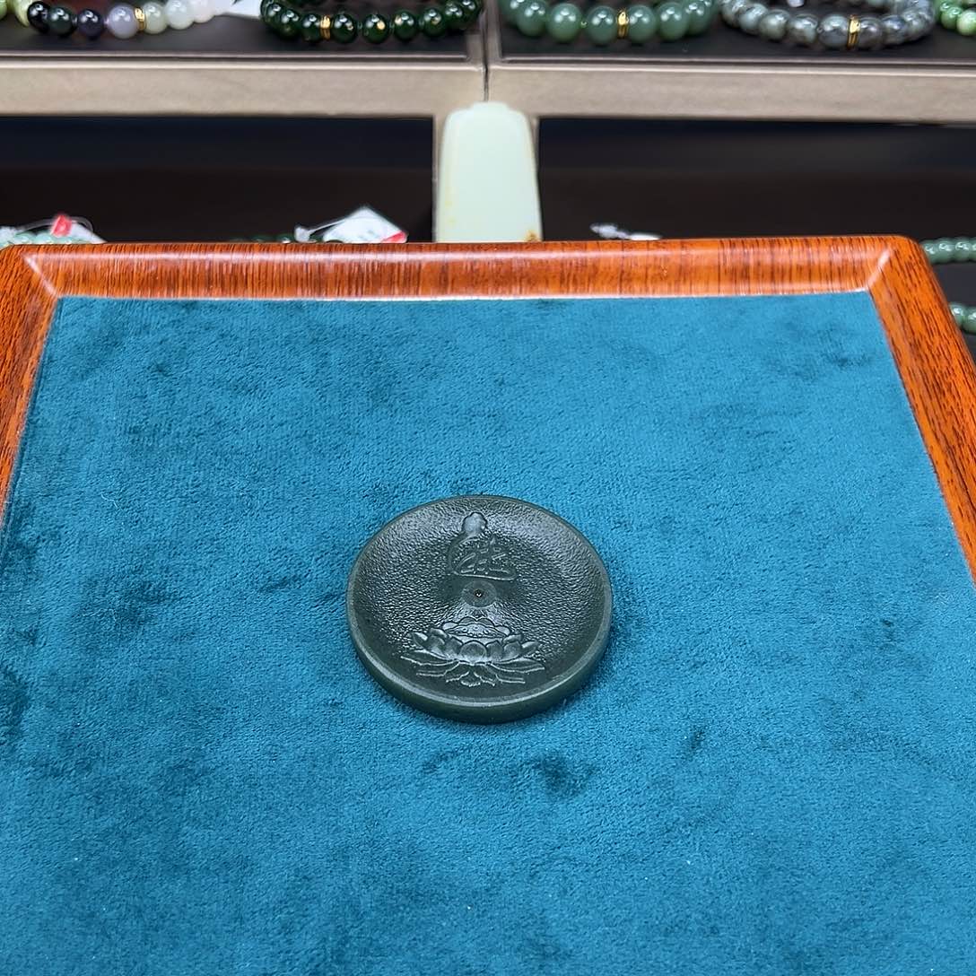 和田玉未镶嵌手链卡54mm青玉