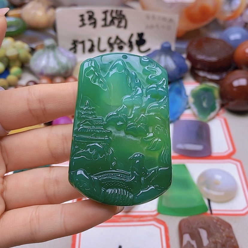 【闪购商品】未镶嵌玛瑙/玉髓珠宝半成品幸**人