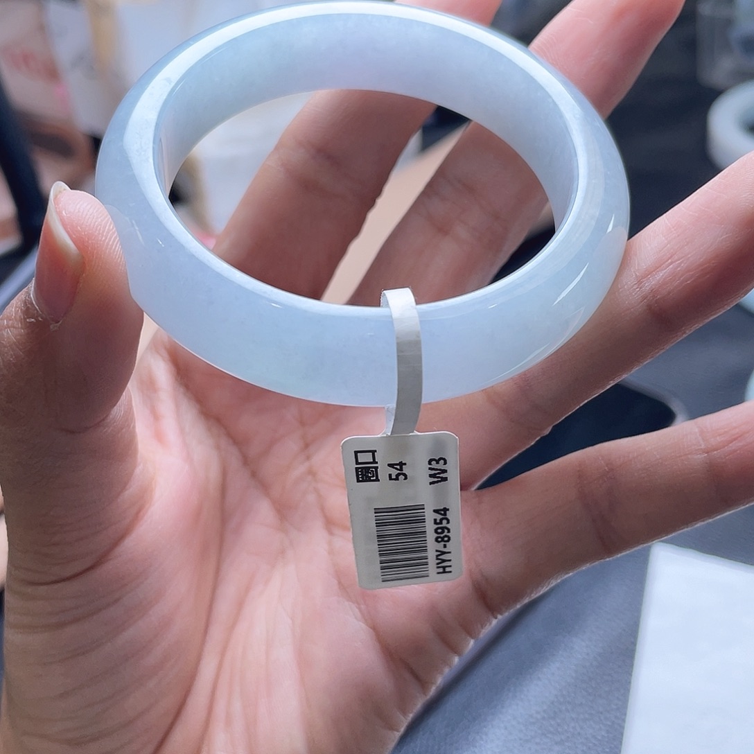 翡翠未镶嵌手镯54正圈