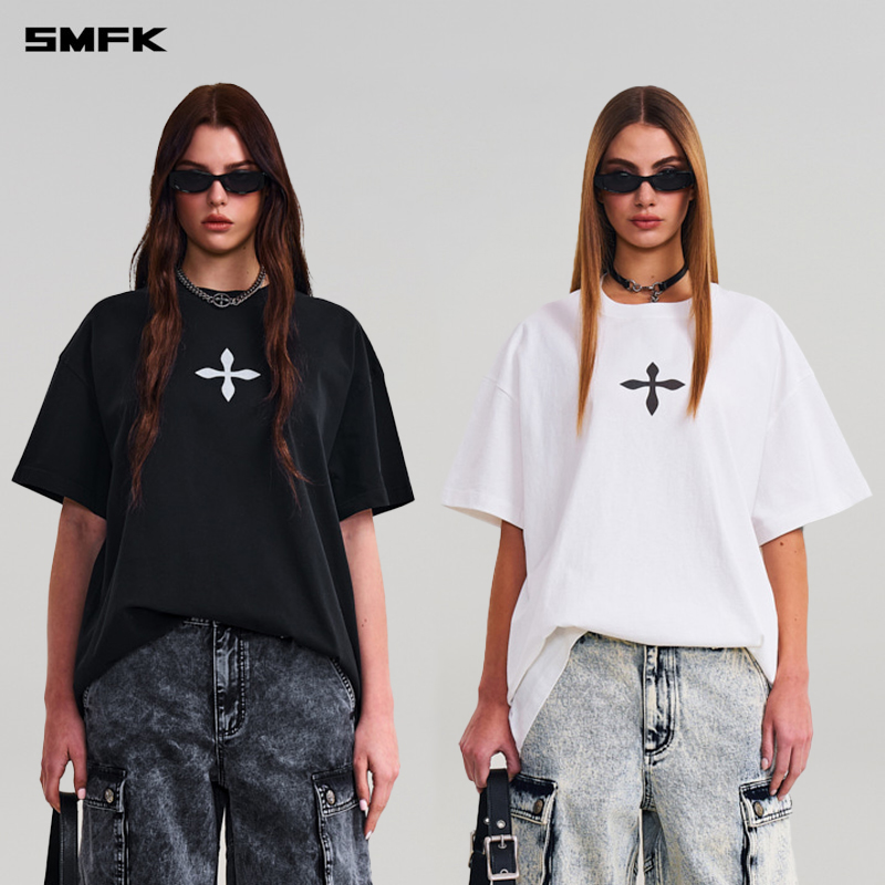 SMFK雕像巨型TEE CT001B7 印花百搭合身复古短袖上衣T恤