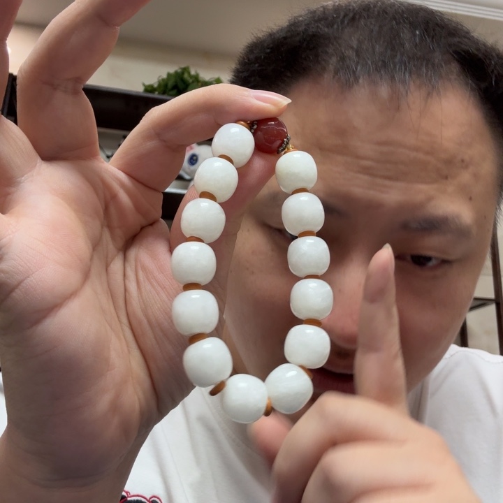 和田玉未镶嵌手链新疆和田玉羊脂玉山料鸿运当头