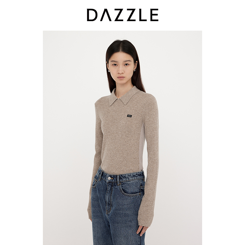 DAZZLE地素 2024冬季新款针织长袖套衫2J1E401