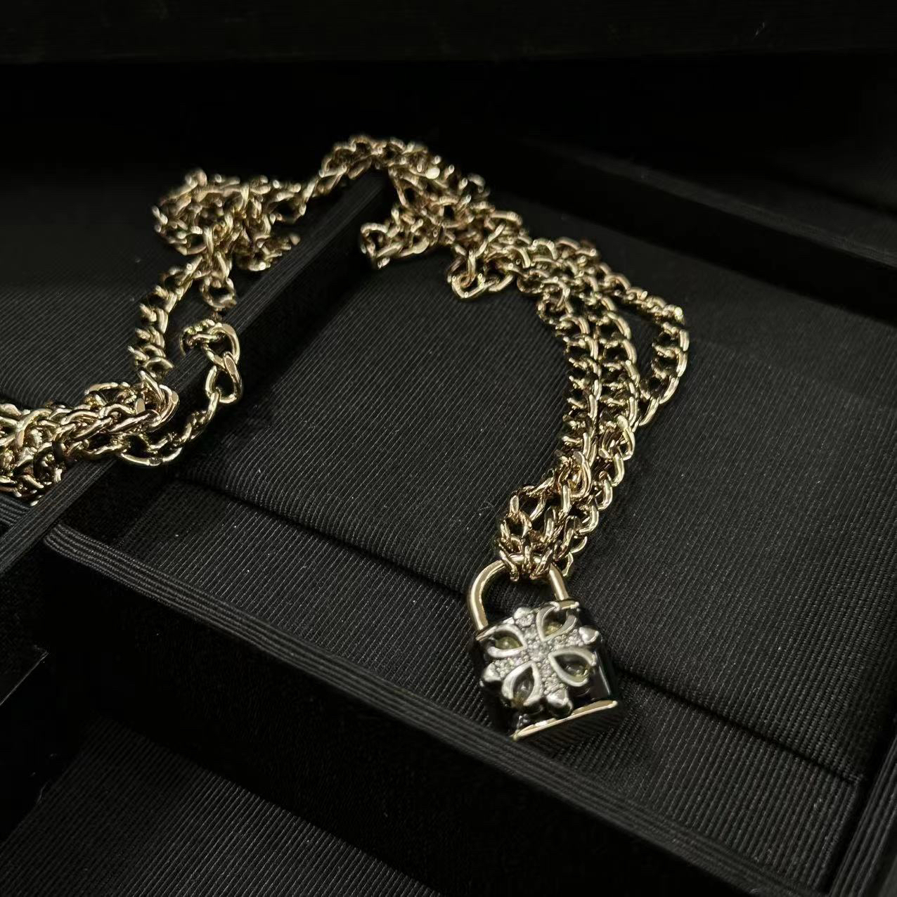 铜合金项链 锁头造型长款项链-90959