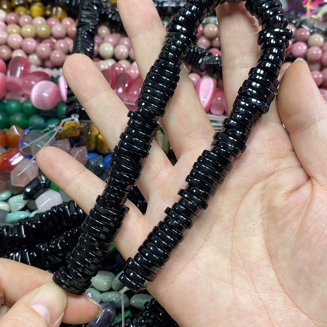 玛瑙/玉髓未镶嵌珠宝半成品黑玛瑙隔片卡10*14mm