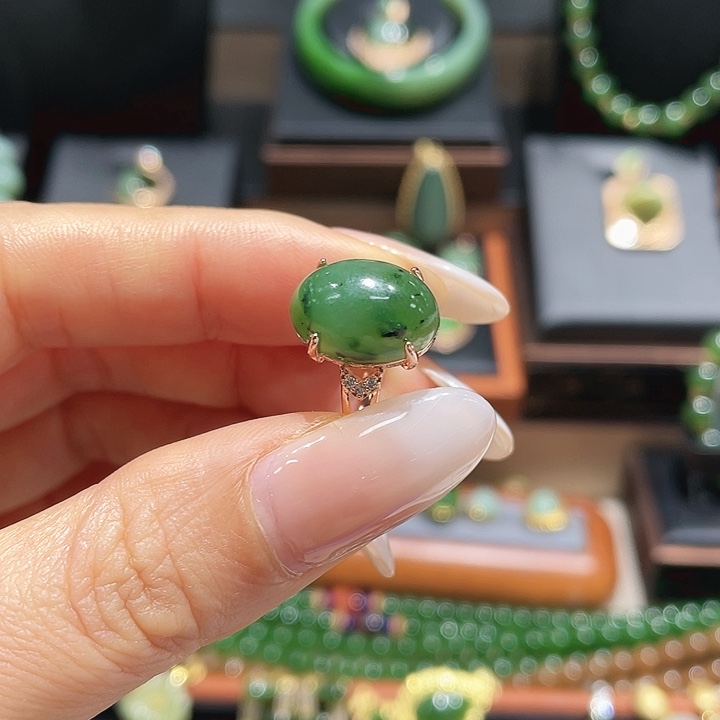 和田玉未镶嵌戒指和田玉碧玉戒指