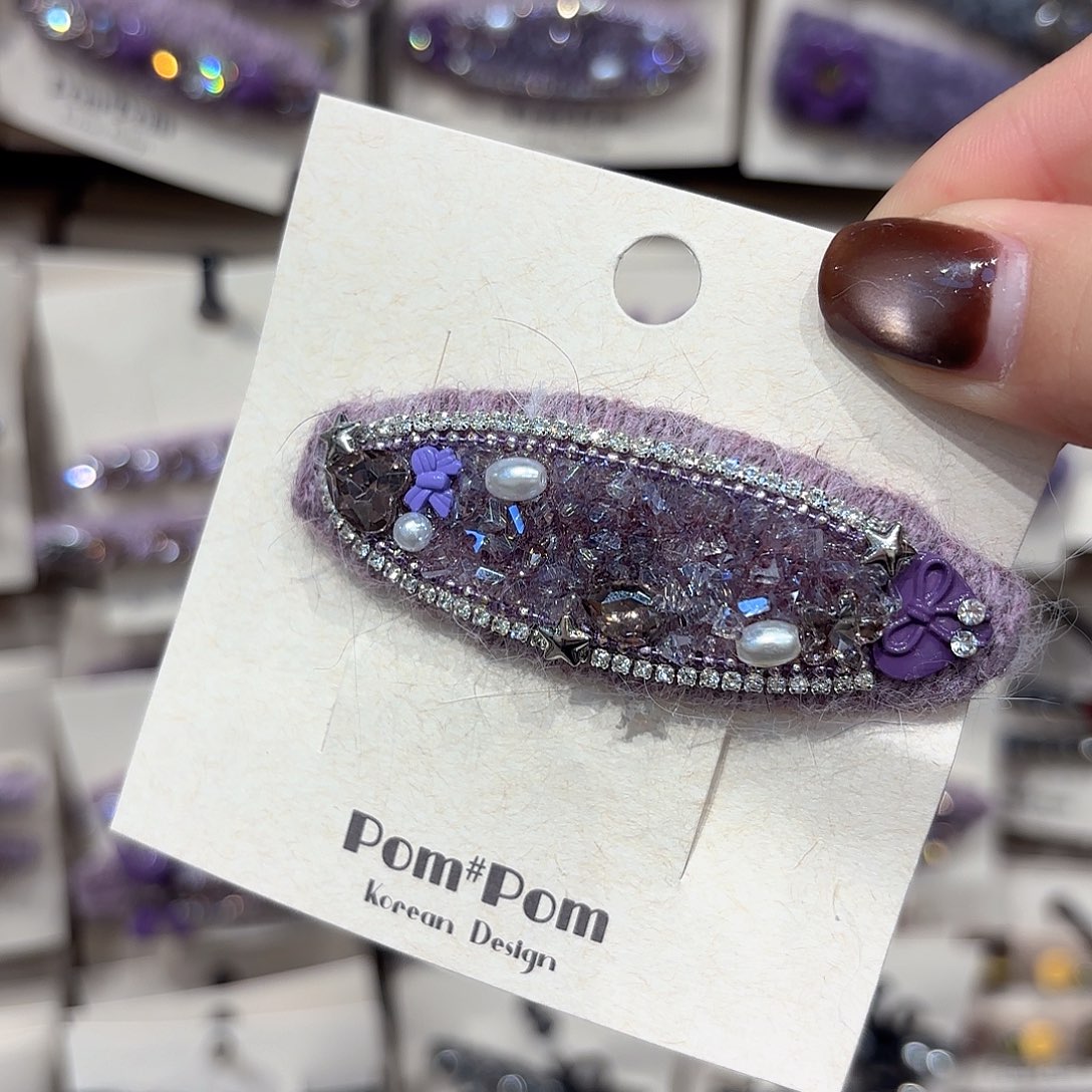 布艺铁合金紫色椭圆拜拜一个