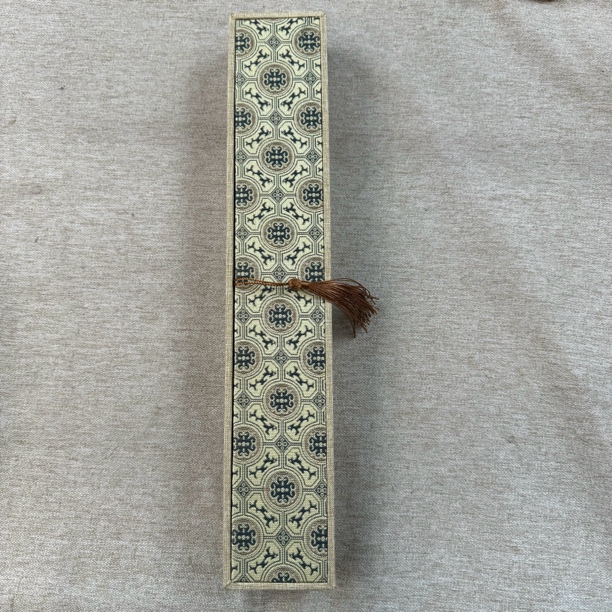 S2纯手绘国画作品/10寸玉竹带扇袋带扇盒