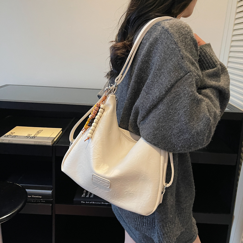 【多种背法】简约纯色单肩斜挎双肩包通勤大容量2025新款百搭女款