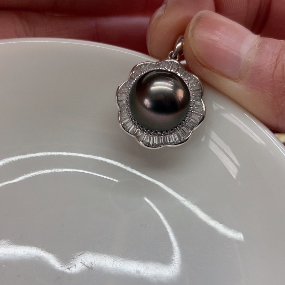 海水珍珠吊坠(不含链)银S925镶嵌