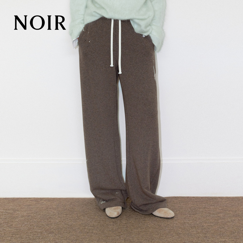 【NOIR系列】MOCO卫裤2026春新品绵羊毛长绒棉泼墨高腰MBF1PAT016