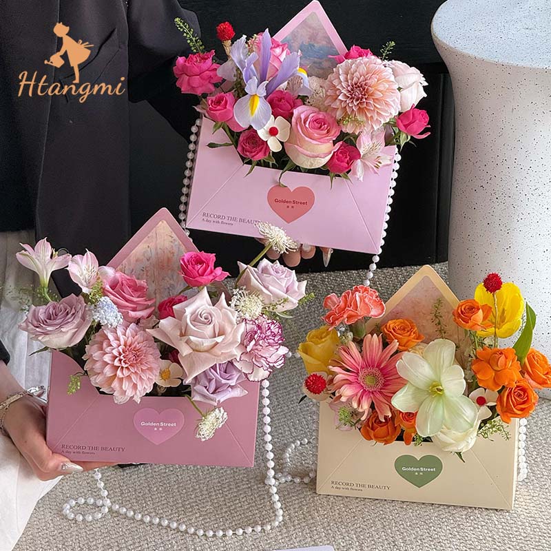 【汉唐美】一封情书花盒新款韩式牛皮纸信封花盒情人节高级感空花盒