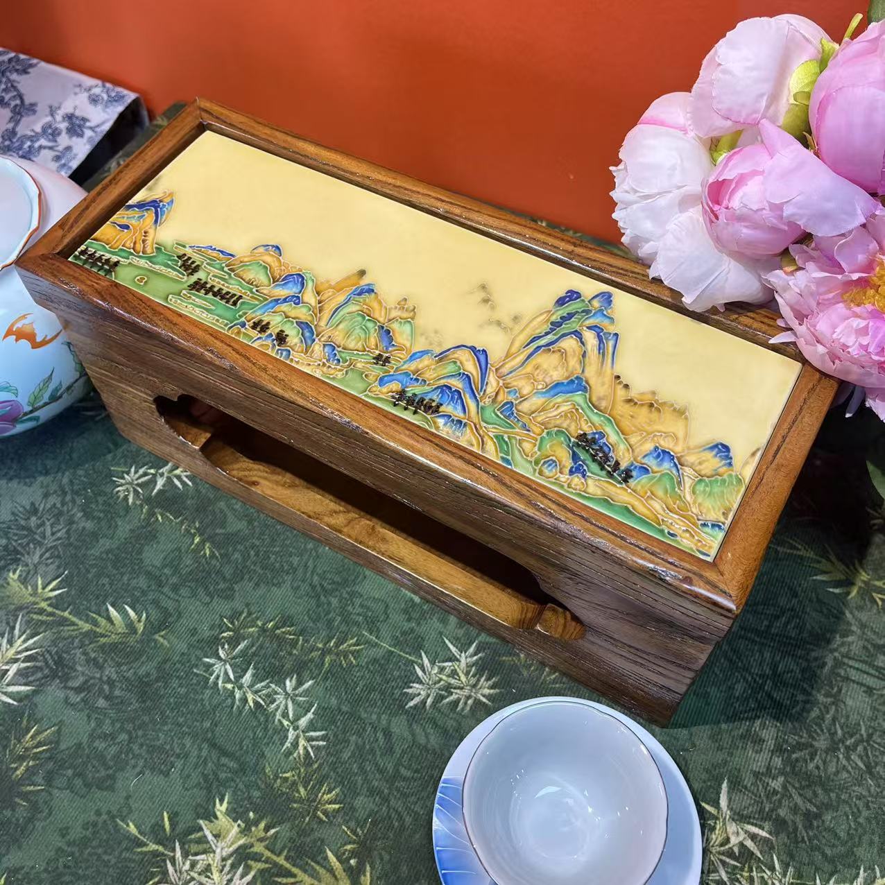 年货【覌舆】33*13*14新中式茶水收纳盒子客厅卧室收纳新家必备家具