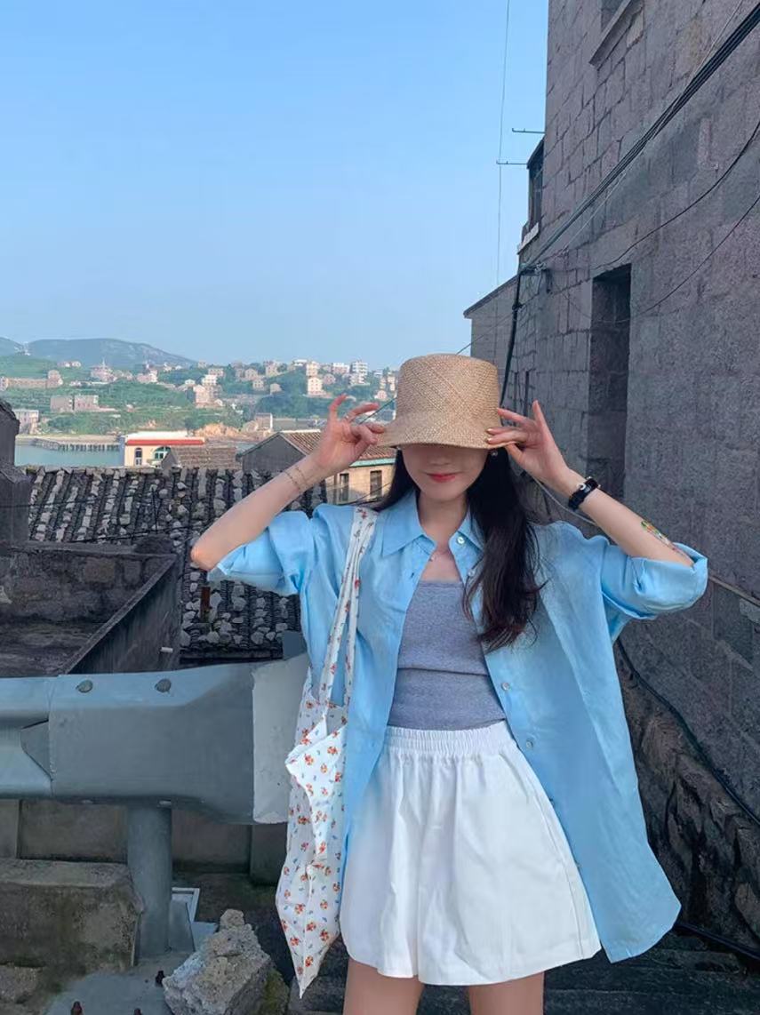 EVE（566#）西海岸日光～防晒设计感衬衫慵懒百搭衬衫kc