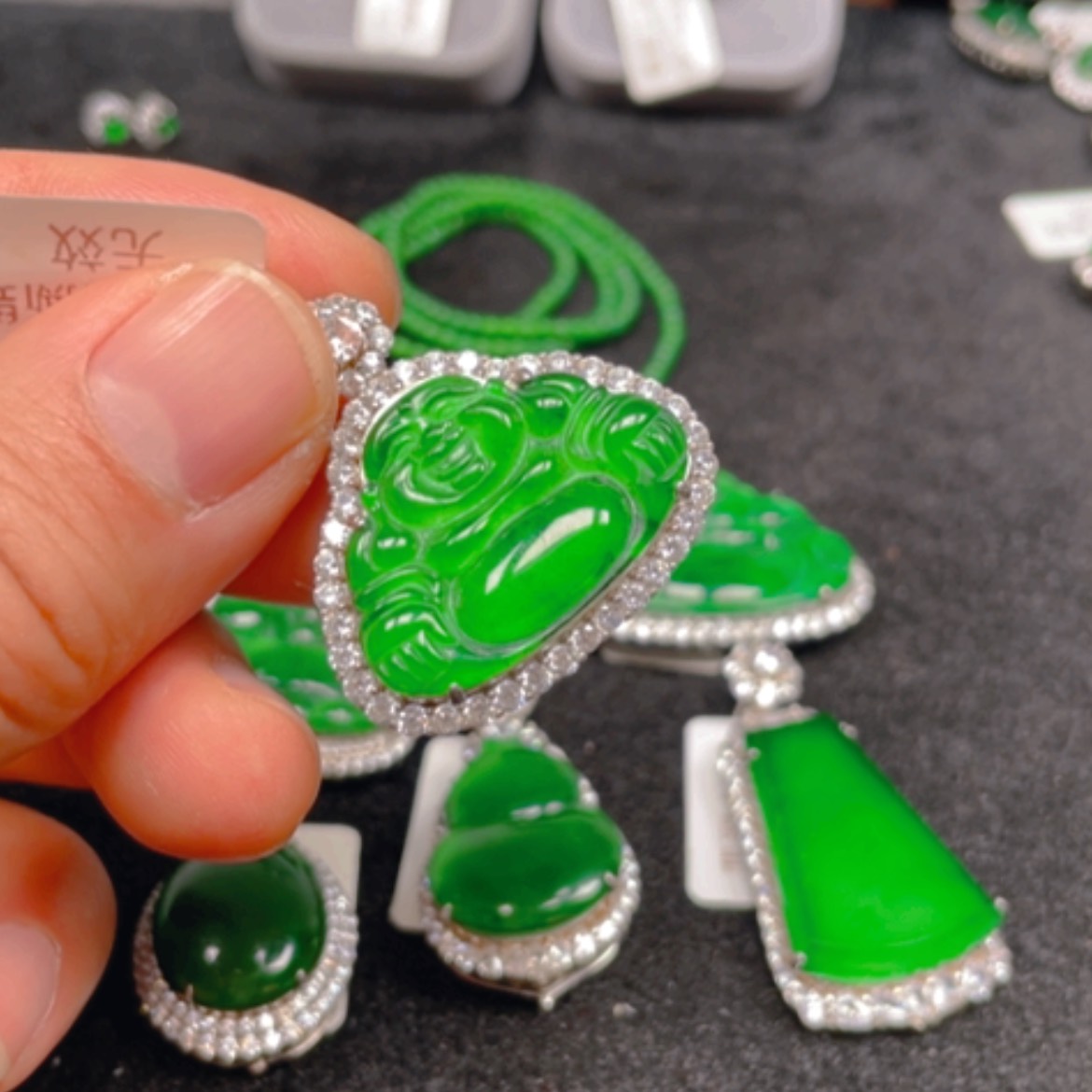 【闪购商品】翡翠颈饰银S925镶嵌吊坠