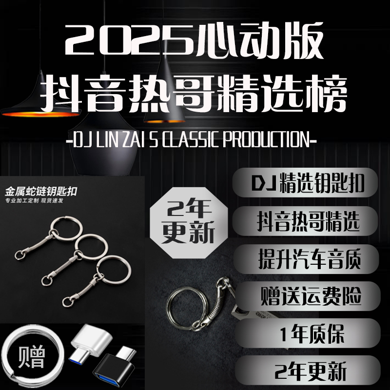 DJ林仔定制专业超嗨车载饰品 开车必备2025汽车32g车载钥匙扣