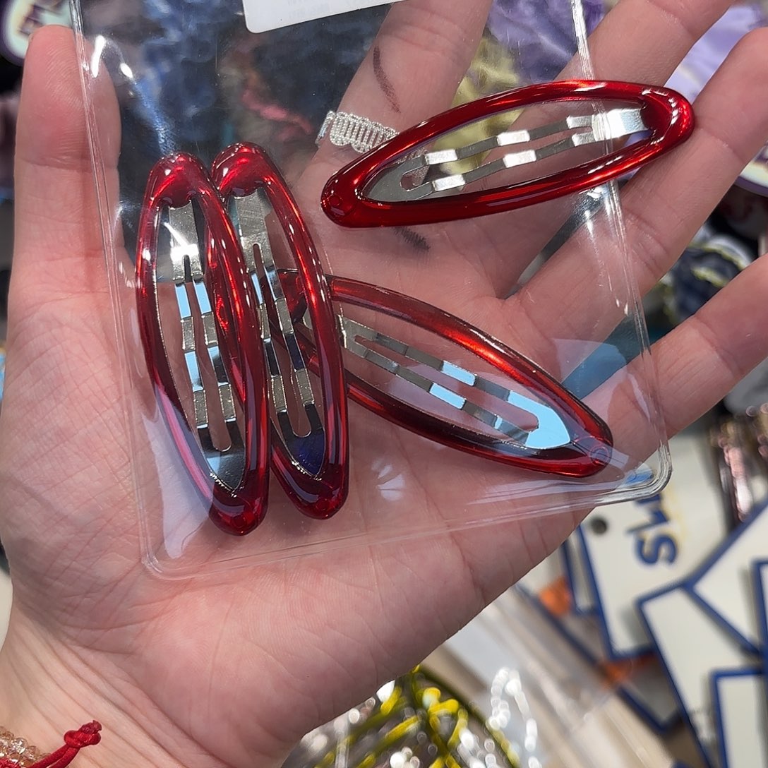 布艺铁合金红色瓜子bb四只