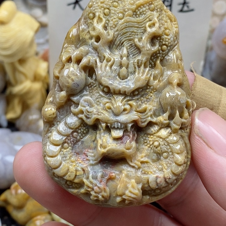 颈饰未镶嵌硅化珊瑚（珊瑚玉）