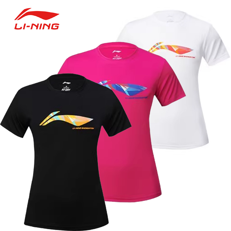 李宁秋季运动服 短袖T恤速干圆领运动透气休闲上衣女AHSR788