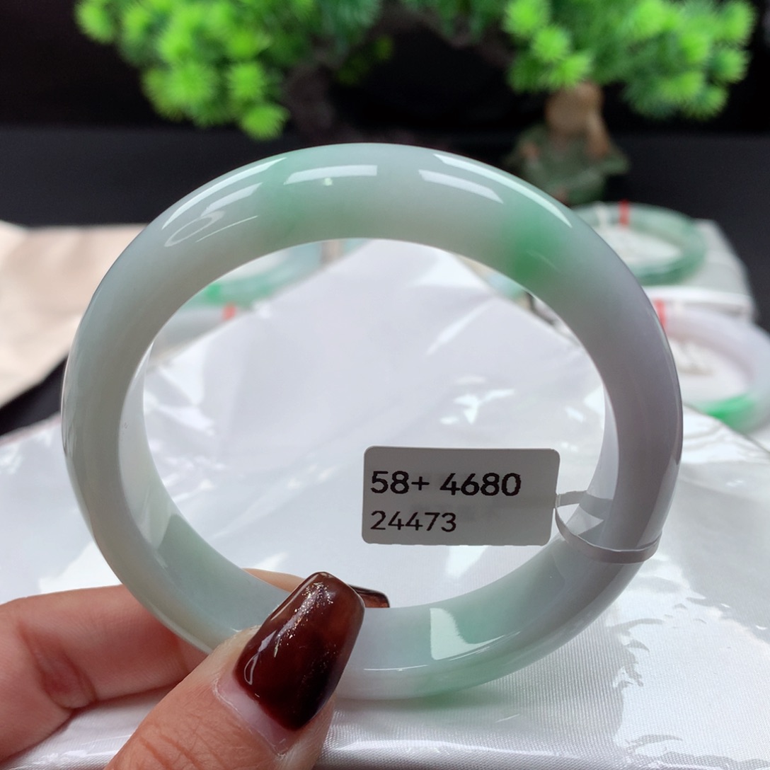 翡翠手镯未镶嵌静* 正圈58+