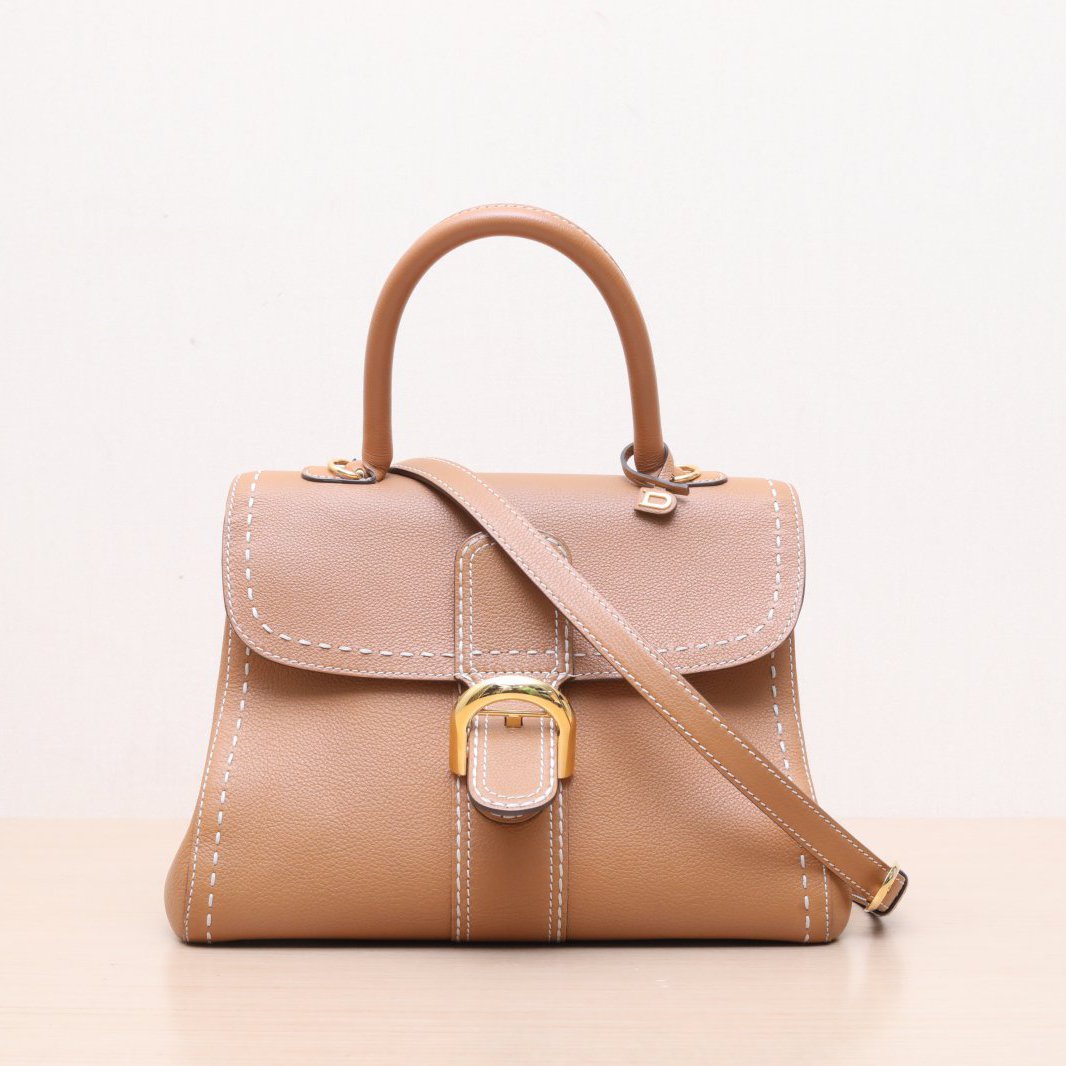 95新 Delvaux/德尔沃 黑黑精选335265 Brillant 中号金棕色外缝线