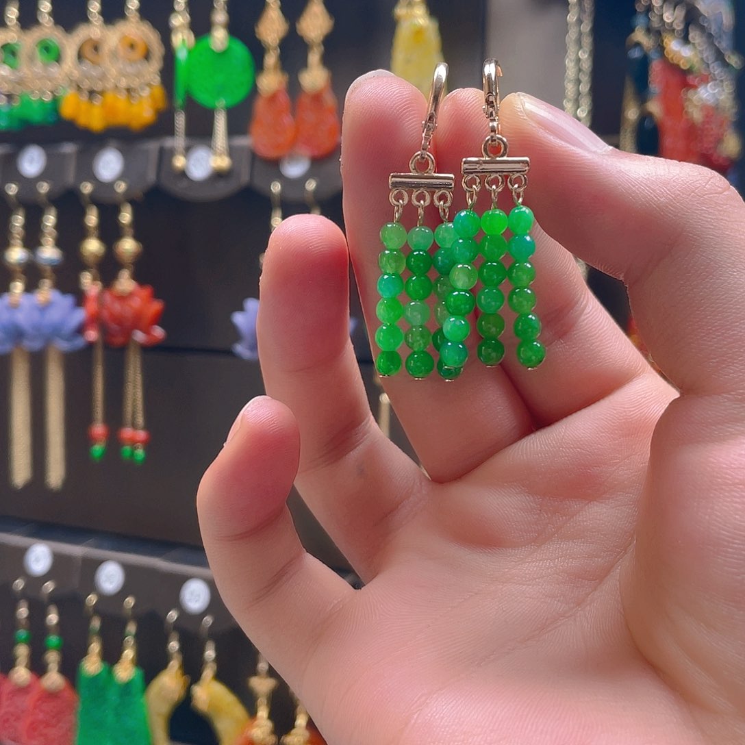 翡翠合金耳饰翡翠