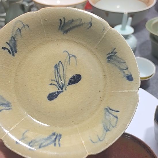 收***道宋青花盘一个全品