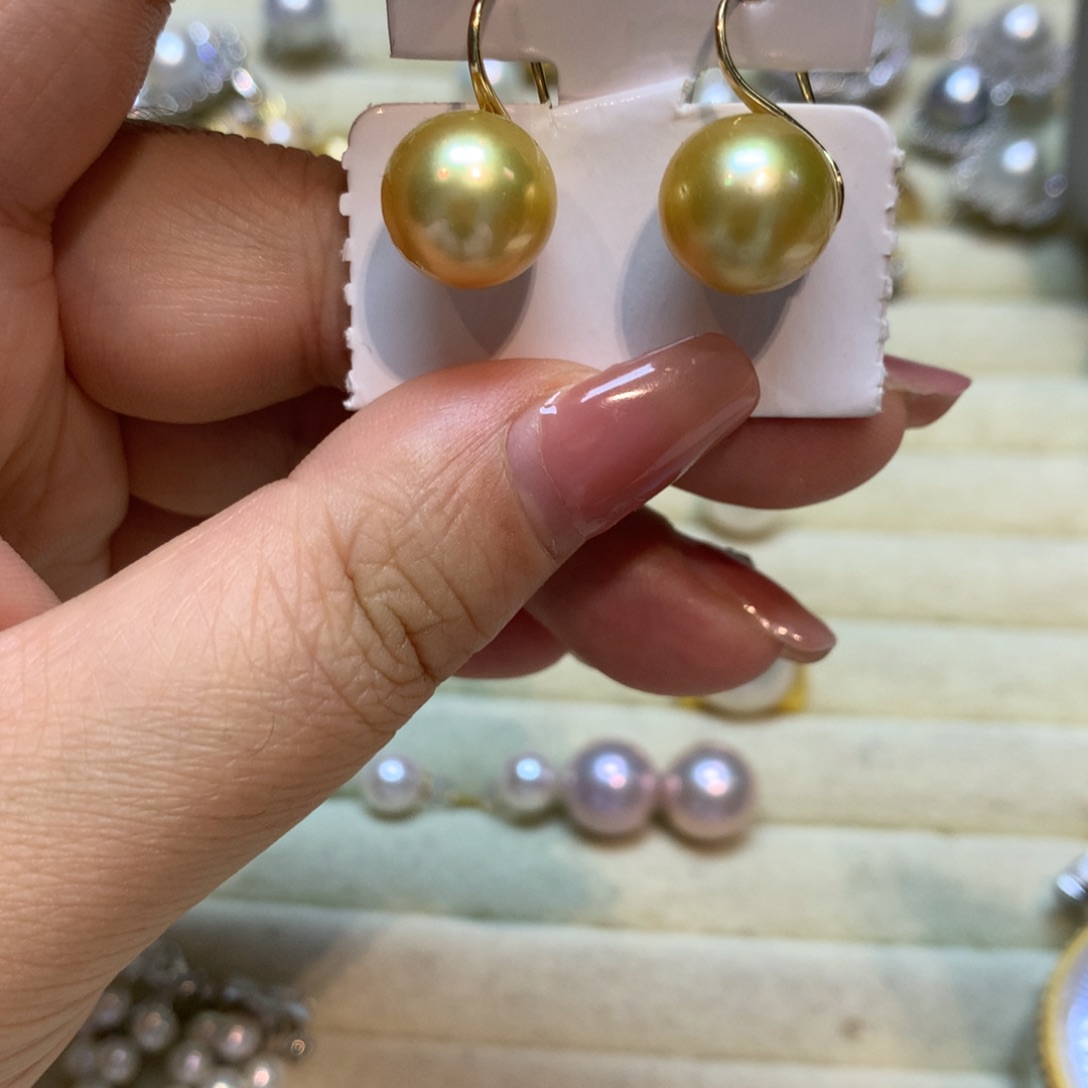 海水珍珠耳饰14K金镶嵌