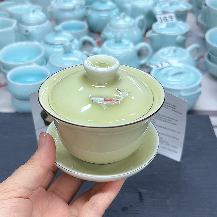 龙泉云间青瓷小米茶器