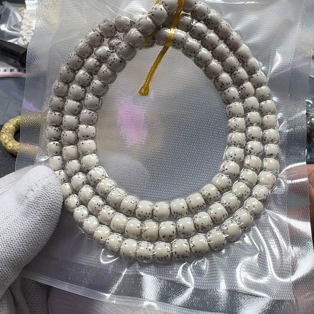 星月菩提手串星月菩提7*6原生态大留白