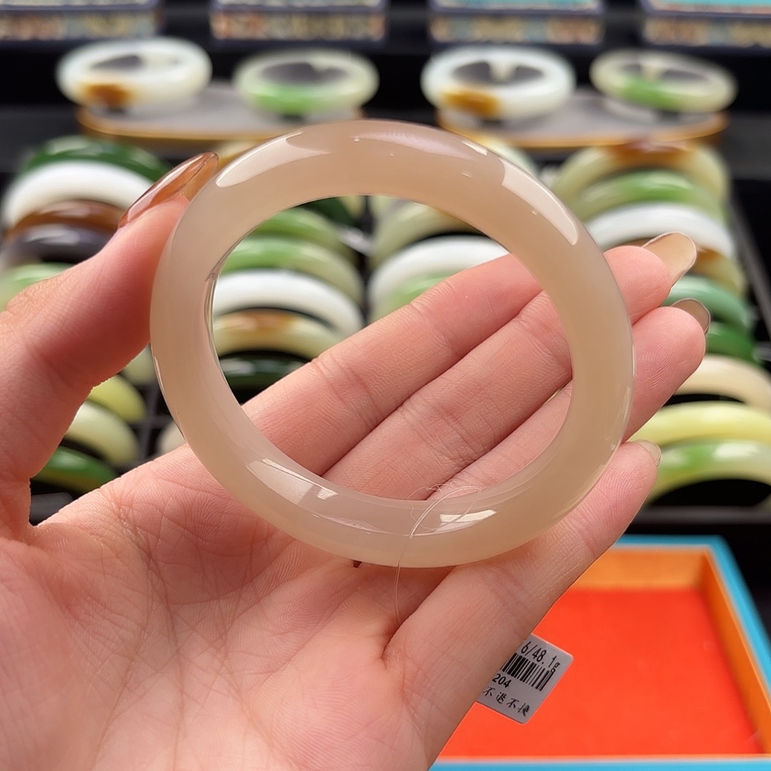 和田玉未镶嵌手镯54.6