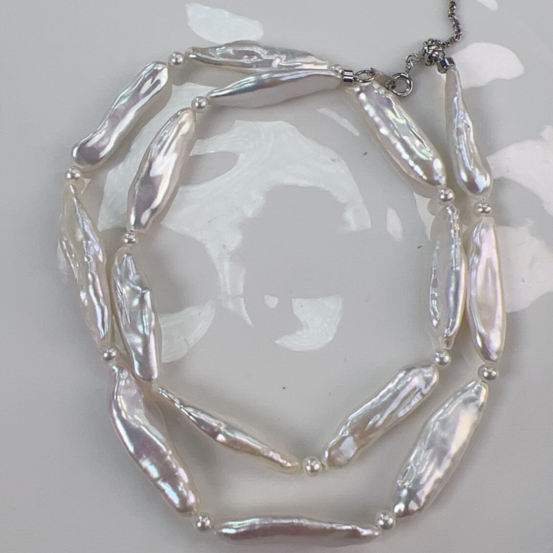 淡水珍珠项链银S925镶嵌