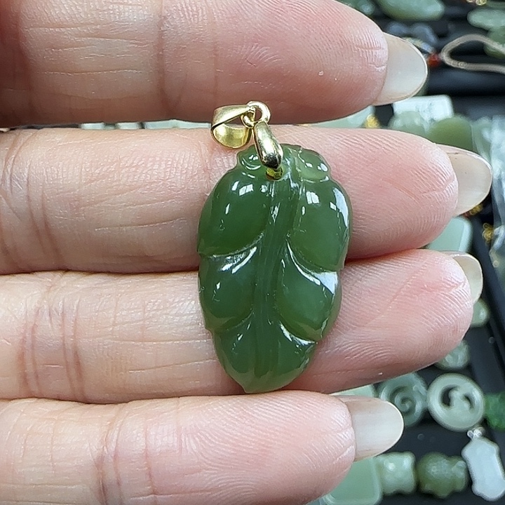 和田玉吊坠(不含链)银S925镶嵌