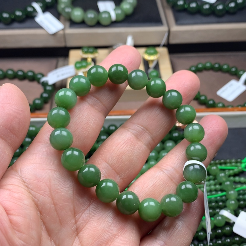 【闪购商品】和田玉（碧玉）手串未镶嵌10m m