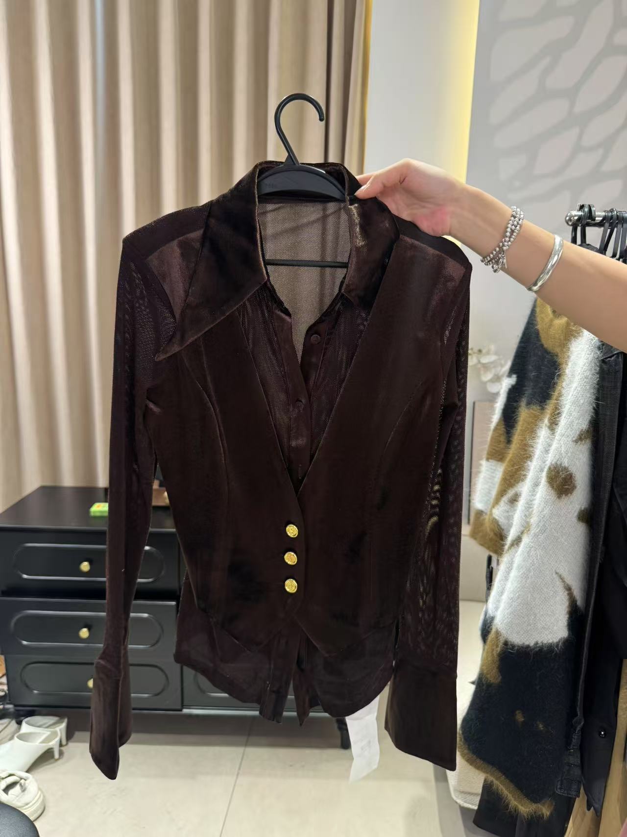 004 拼接马甲衬衣