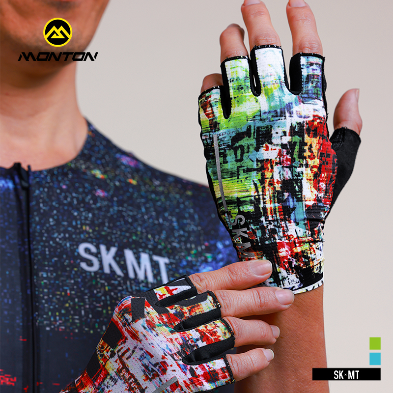Monton脉腾男女骑行训练透气半指手套电影
