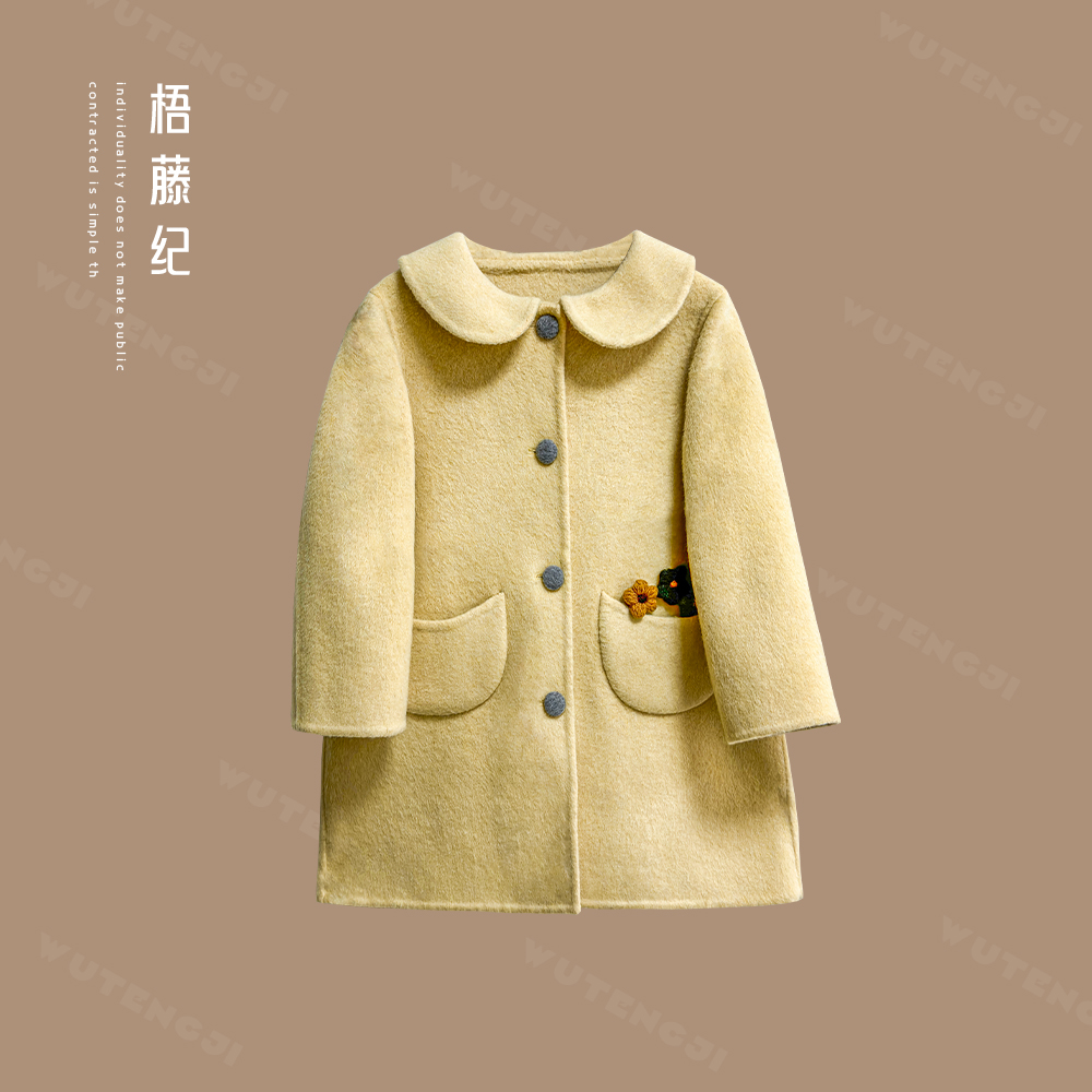 2025新款冬季女宝童儿童时尚呢大衣女25DH316