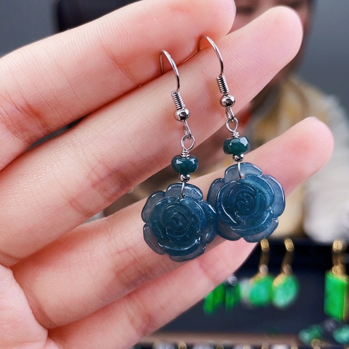 翡翠未镶嵌耳饰饰品