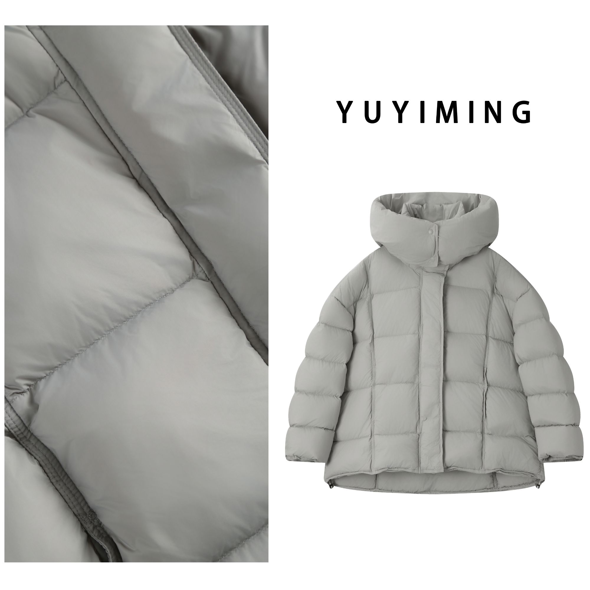 【YUYIMING】90高品质白鹅绒2025新款羽绒服女短款连帽加厚时尚外套