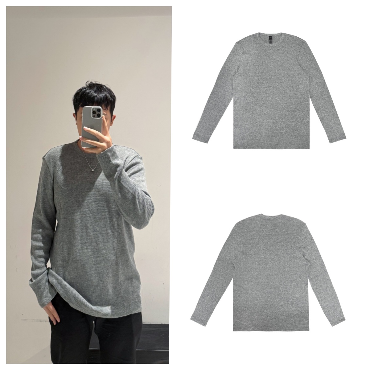 Chrome Hearts 克罗心 CH刺绣羊毛华夫格长袖 灰色