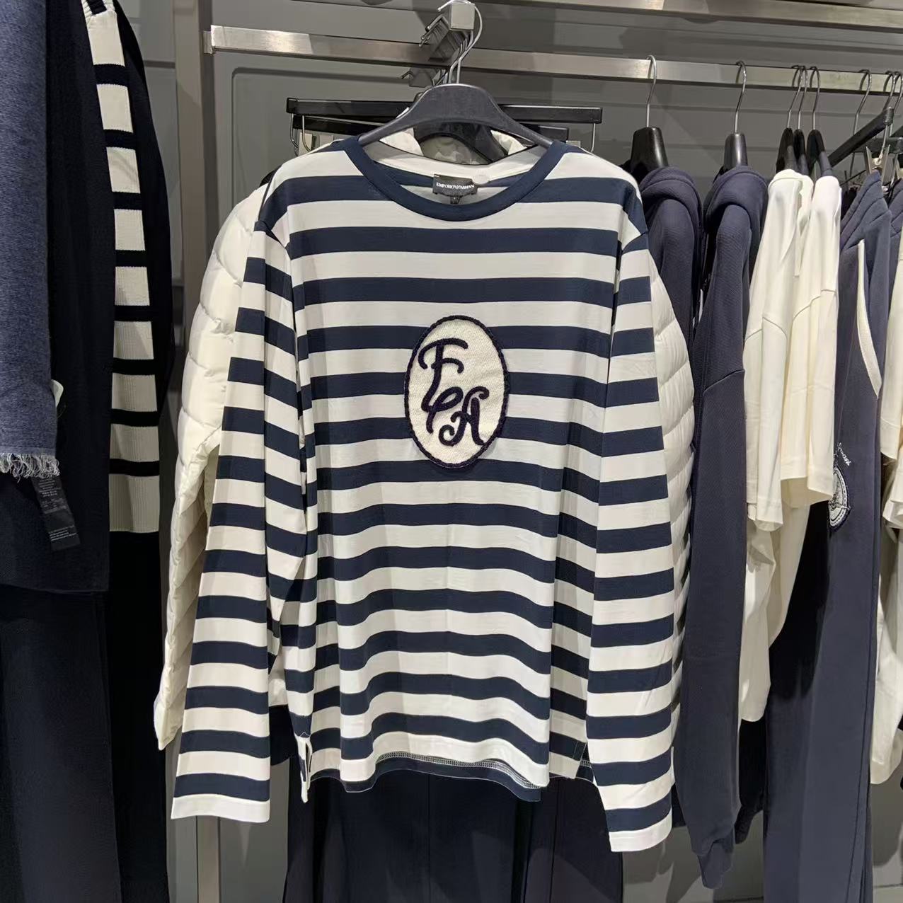 未使用 GIORGIO ARMANI/阿玛尼 长款休闲运动EAT恤男装长袖男款