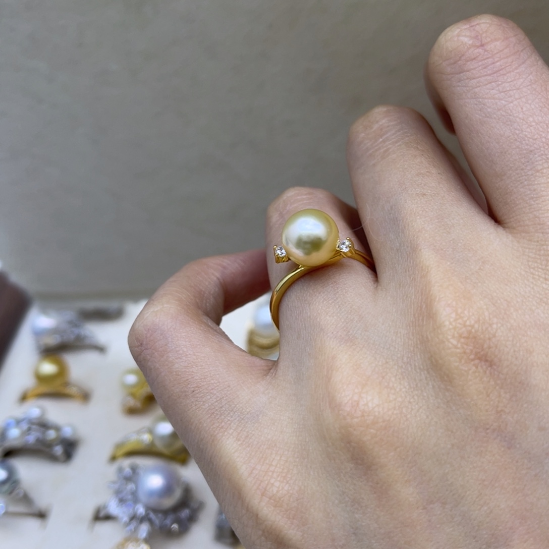 海水珍珠银S925镶嵌戒圈