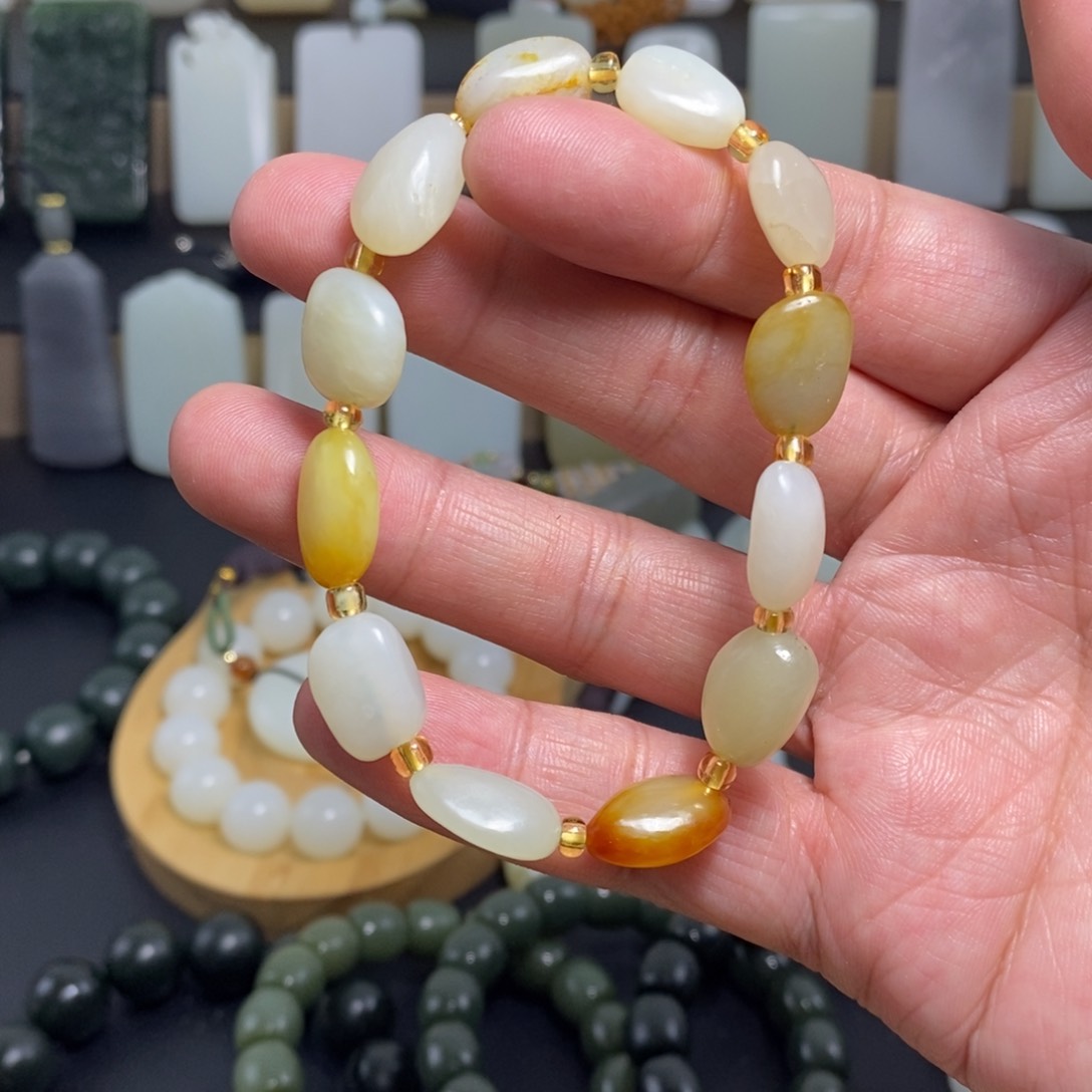 和田玉手链未镶嵌学习料