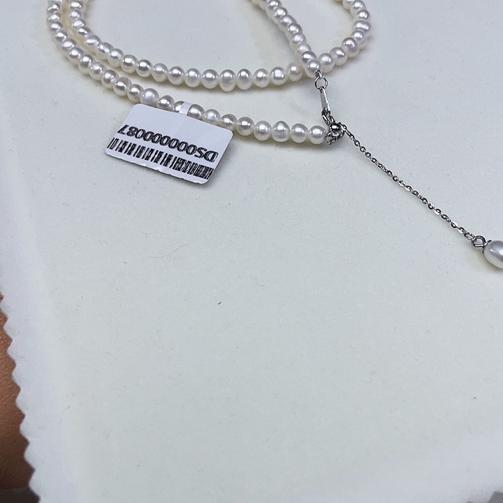 颈饰淡水珍珠银S925镶嵌卡4➕极光冷白炫彩